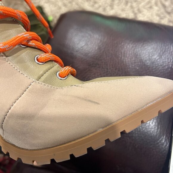 Steve Madden Tan Karey Leather Pointed Toe Lace-up Boots Size 8 - Picture 10 of 10